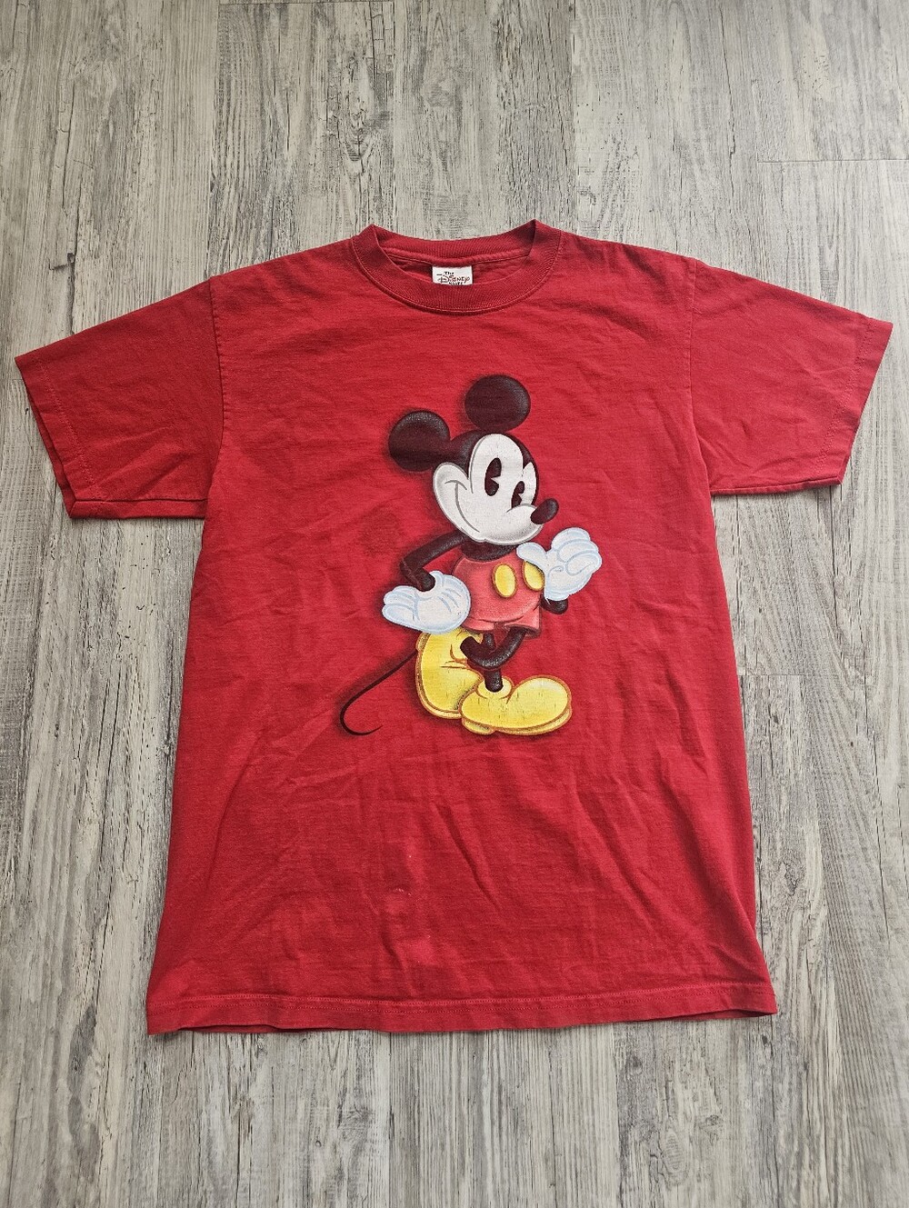 Vintage Disney Store USA Mickey Mouse Graphic Tee Back Hit Red Adult M